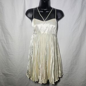 Vintage 90s y2k off white cream satin babydoll dress